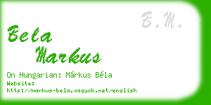 bela markus business card