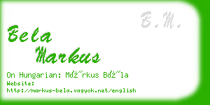 bela markus business card
